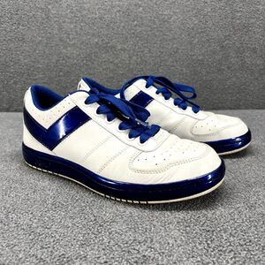 Vintage PONY Sneaker Womens 6 White‎ Blue City Wings Low Top Leather Shoes